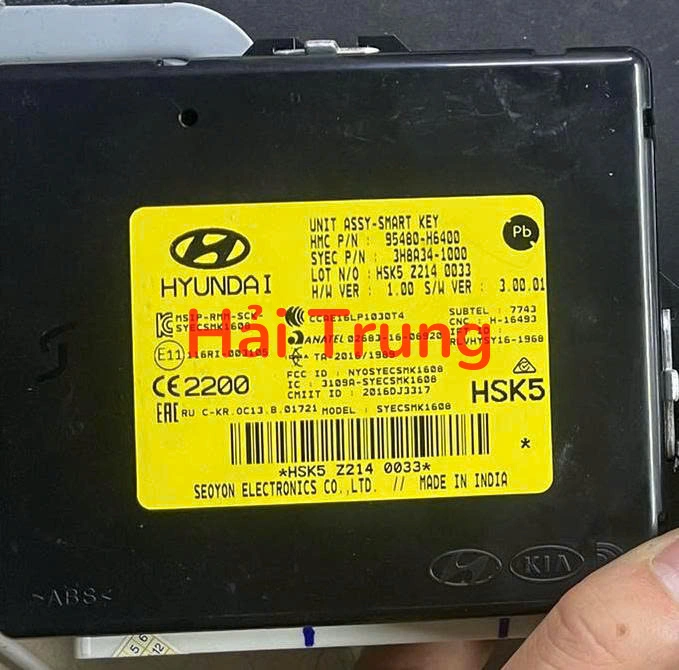 95480H6400 Tháo xe hộp Smart Key Hyundai Accent 2018-2020