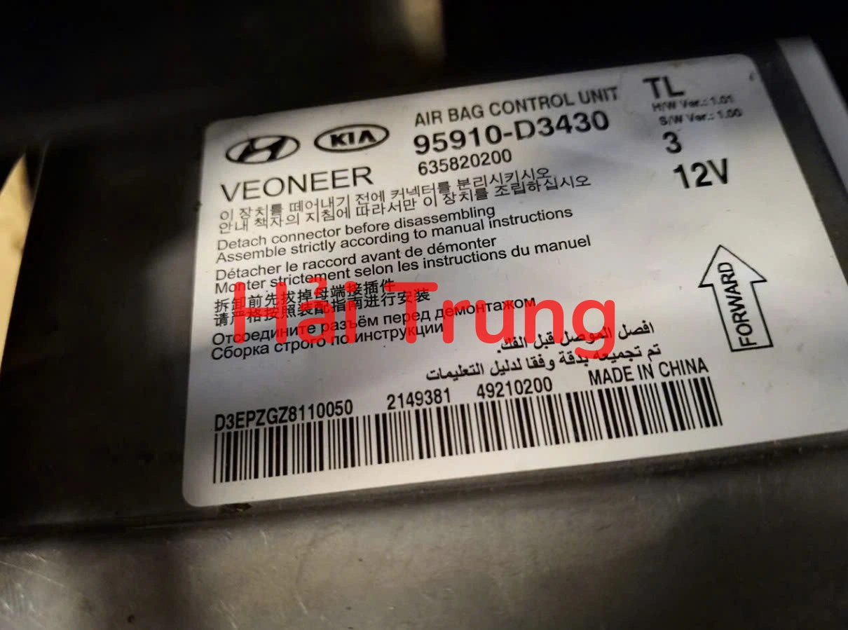 95910D3430 Tháo xe hộp điều khiển túi khí Hyundai Tucson 2019 2020 2021