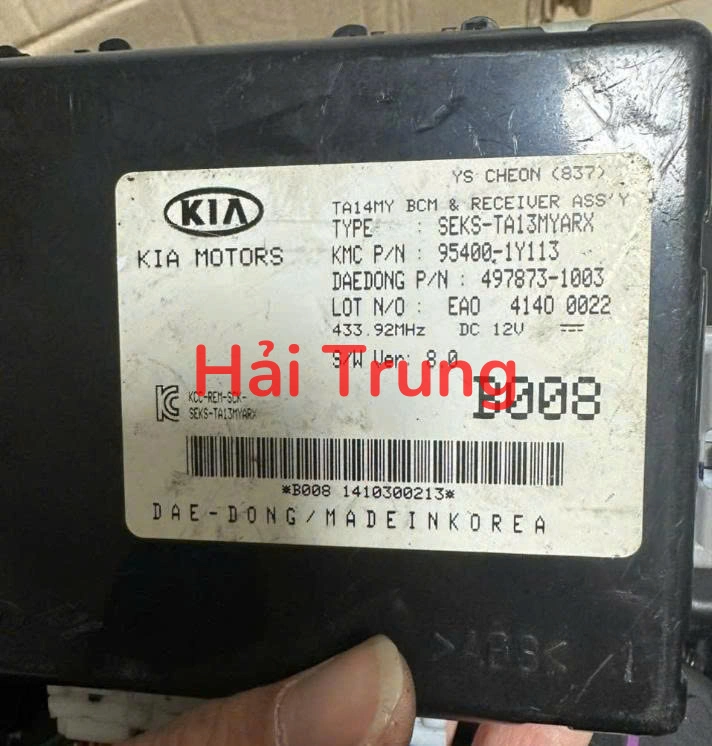 954001Y113 Hộp BCM Kia Morning 2015-2017 Tháo Xe