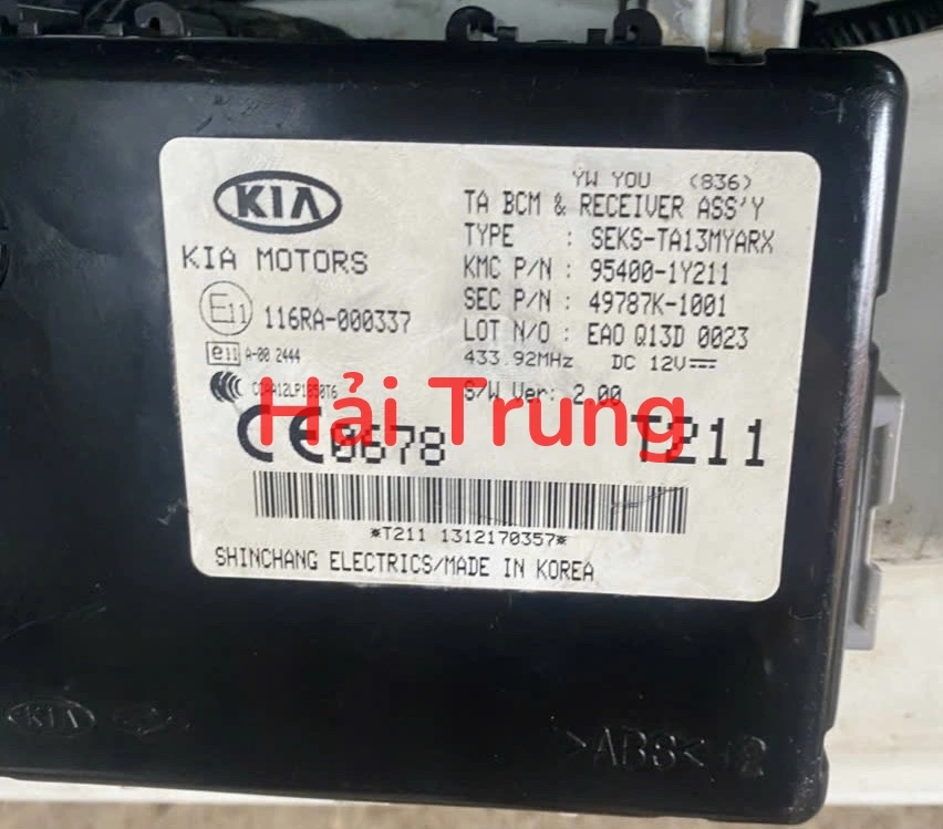 954001Y211 Tháo xe Hộp điều khiển thân xe Kia Morning 2012-2015