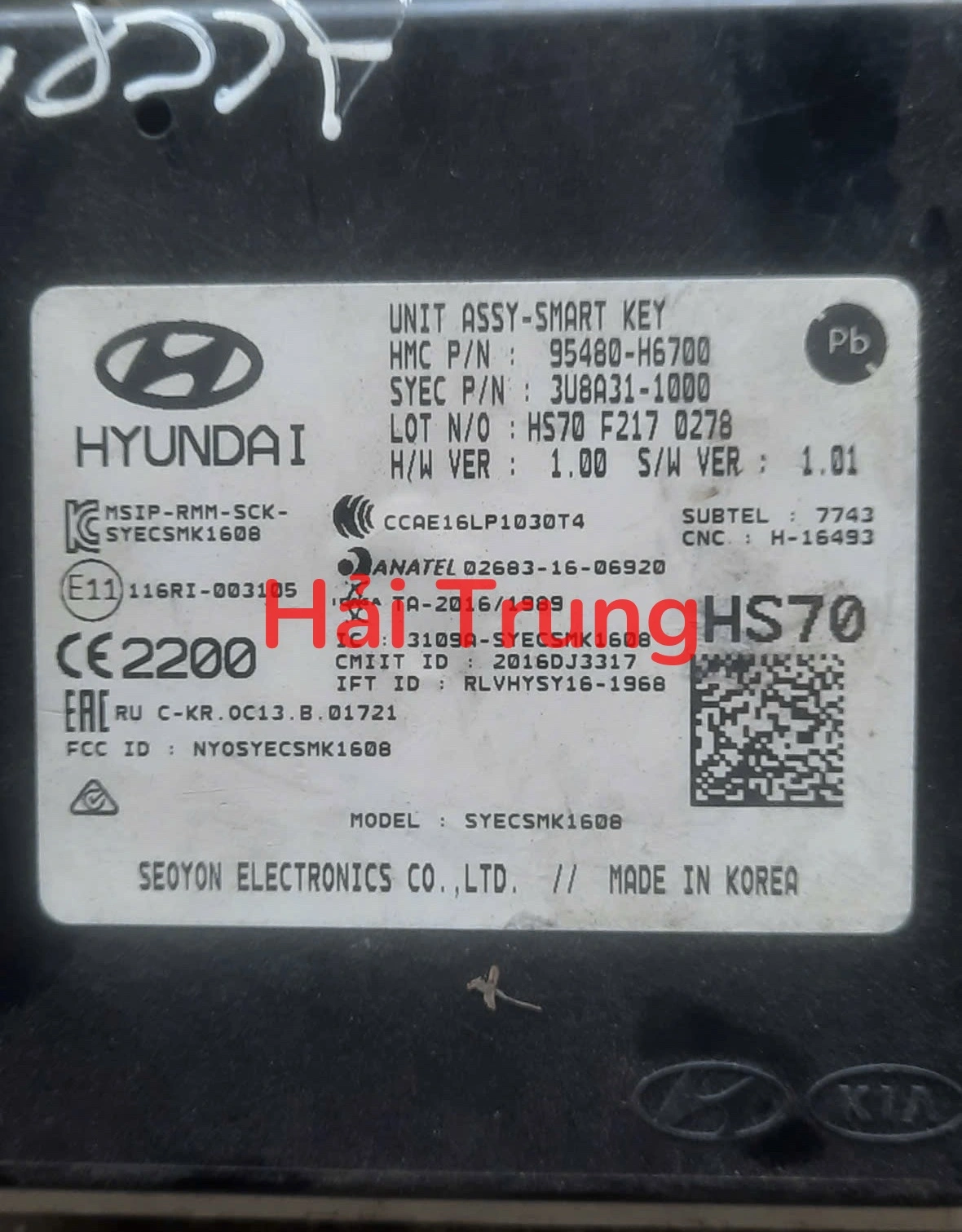 95480H6700 954802S200 Tháo xe Hộp điều khiển khóa Smart Key Hyundai Accent
