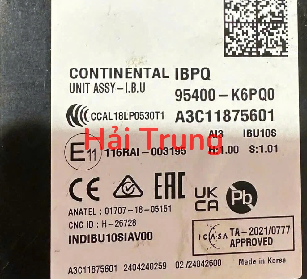 95400K6PQ0 Hộp điều khiển điện tử IBU Hyundai I10 2022-2024 Tháo Xe