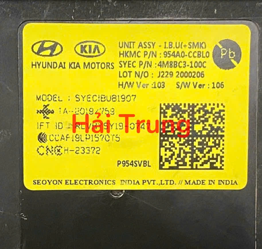 954A0CCBL0 Hộp điều khiển điện tử IBU Kia Sonet 2021-2025 Tháo Xe