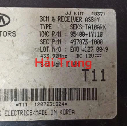 954001Y110 Hộp điều khiển thân xe BCM Kia Morning Tháo Xe