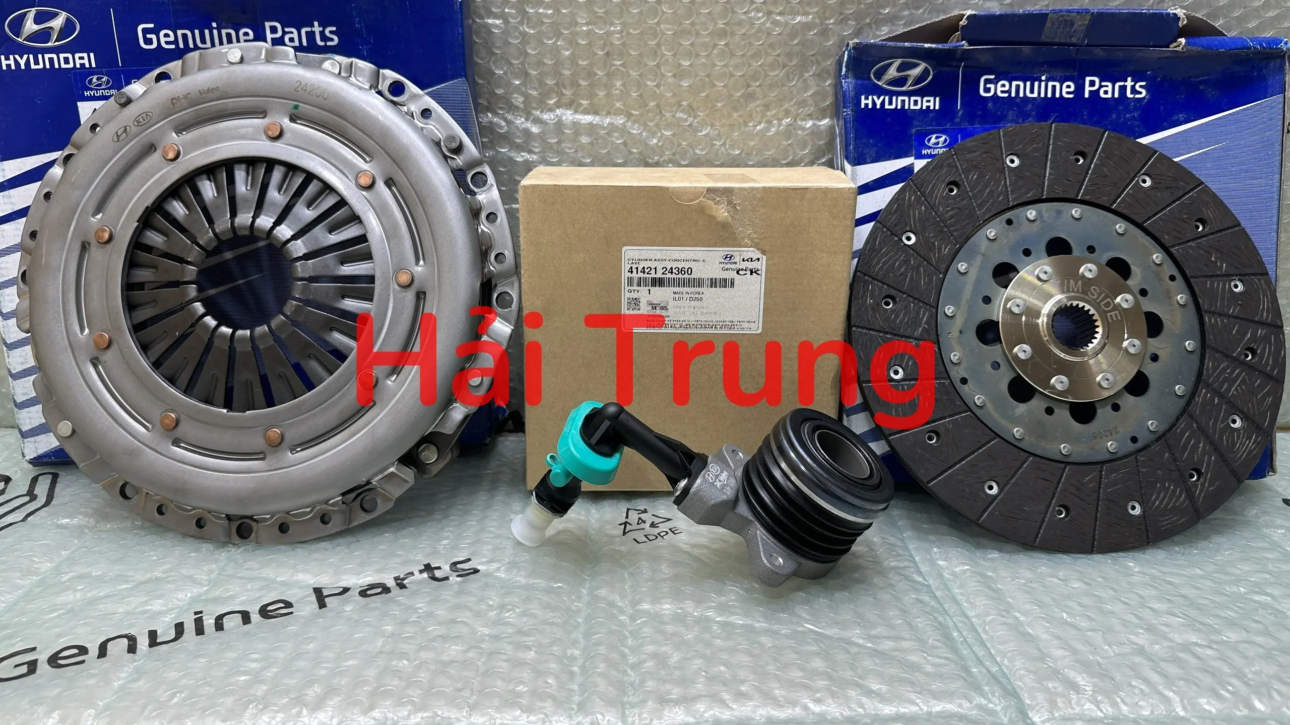 Bộ côn (lá côn+bàn ép+bi tê) Hyundai Santafe 2009-2013 chính hãng.