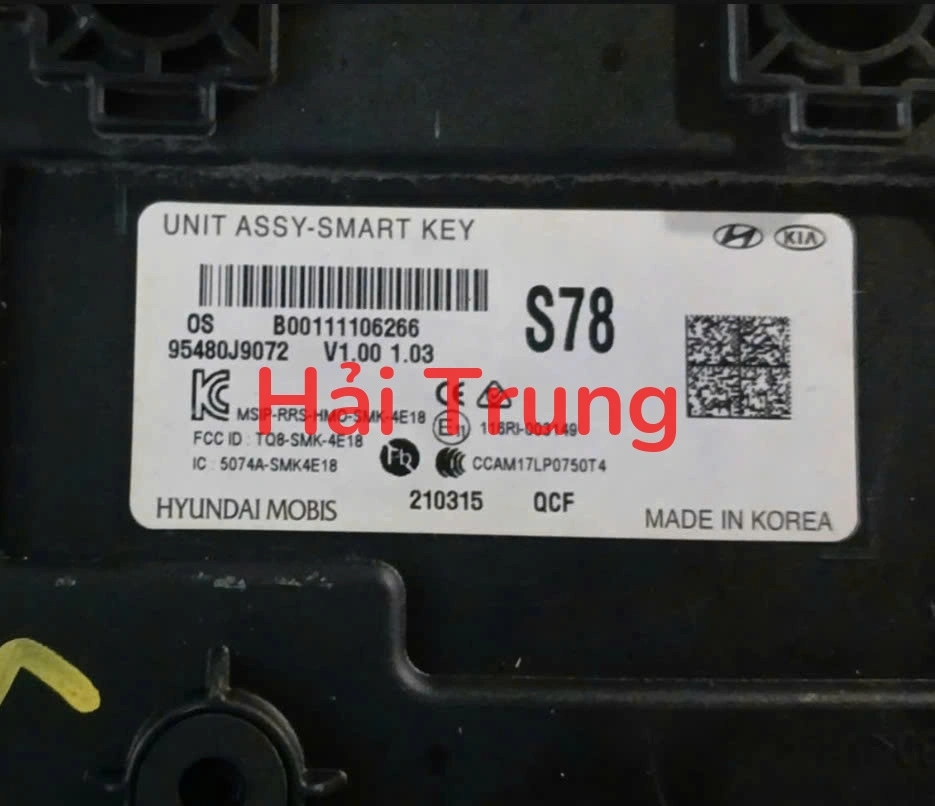 95480J9072 Hộp điều khiển chìa khóa Smart Key Hyundai Kona 2018-2023 Tháo Xe