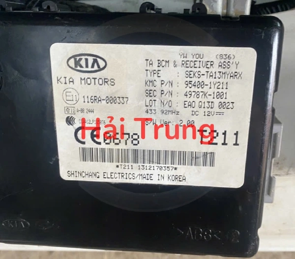 954001Y211 Tháo xe Hộp điều khiển thân xe Kia Morning 2012-2015